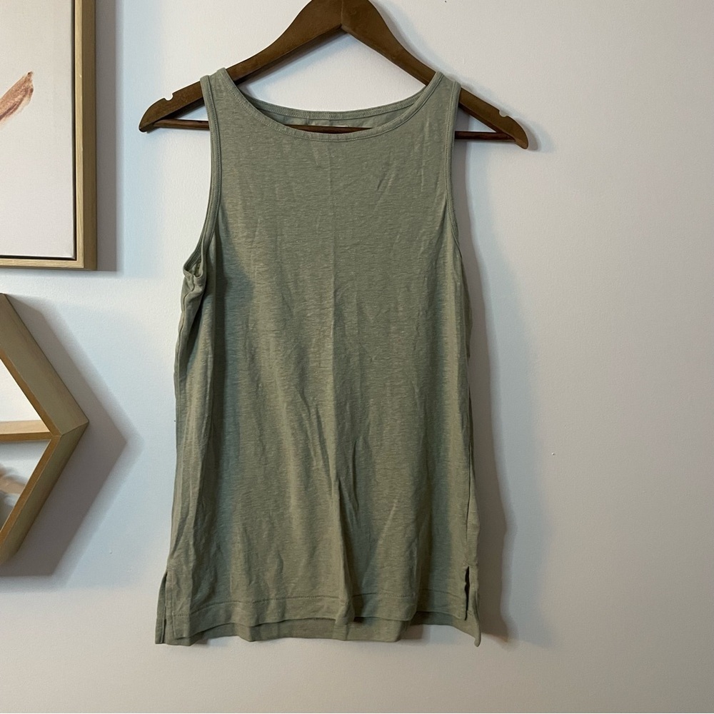 Madewell Linen Blend Women's Sleeveless Top - Green XS